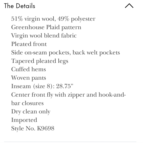 Kate Spade Greenhouse Plaid Wool Pants - Picture 11 of 11